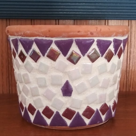 **PRICE REDUCED** Hand Crafted Mosaic Tile Flower Pot - Picture 1 of 13